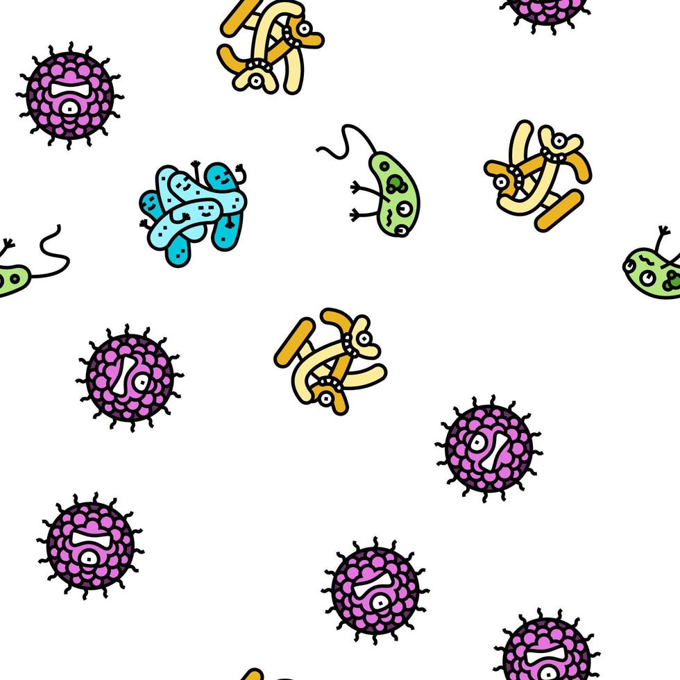 bacteria virus bacterium cell vector seamless pattern