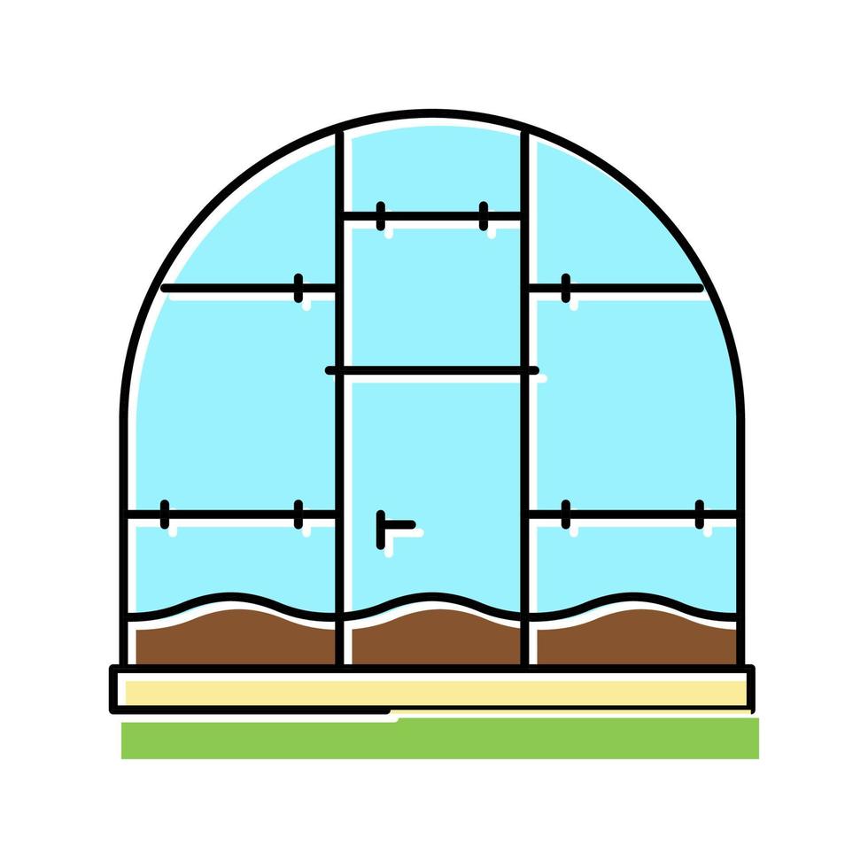 polycarbonate greenhouse color icon vector illustration