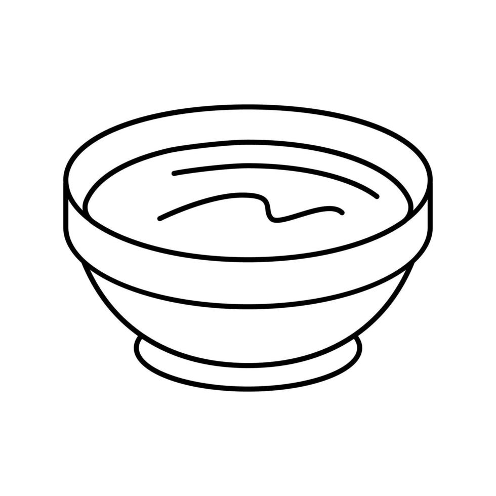 bowl mayonnaise sauce food line icon vector illustration