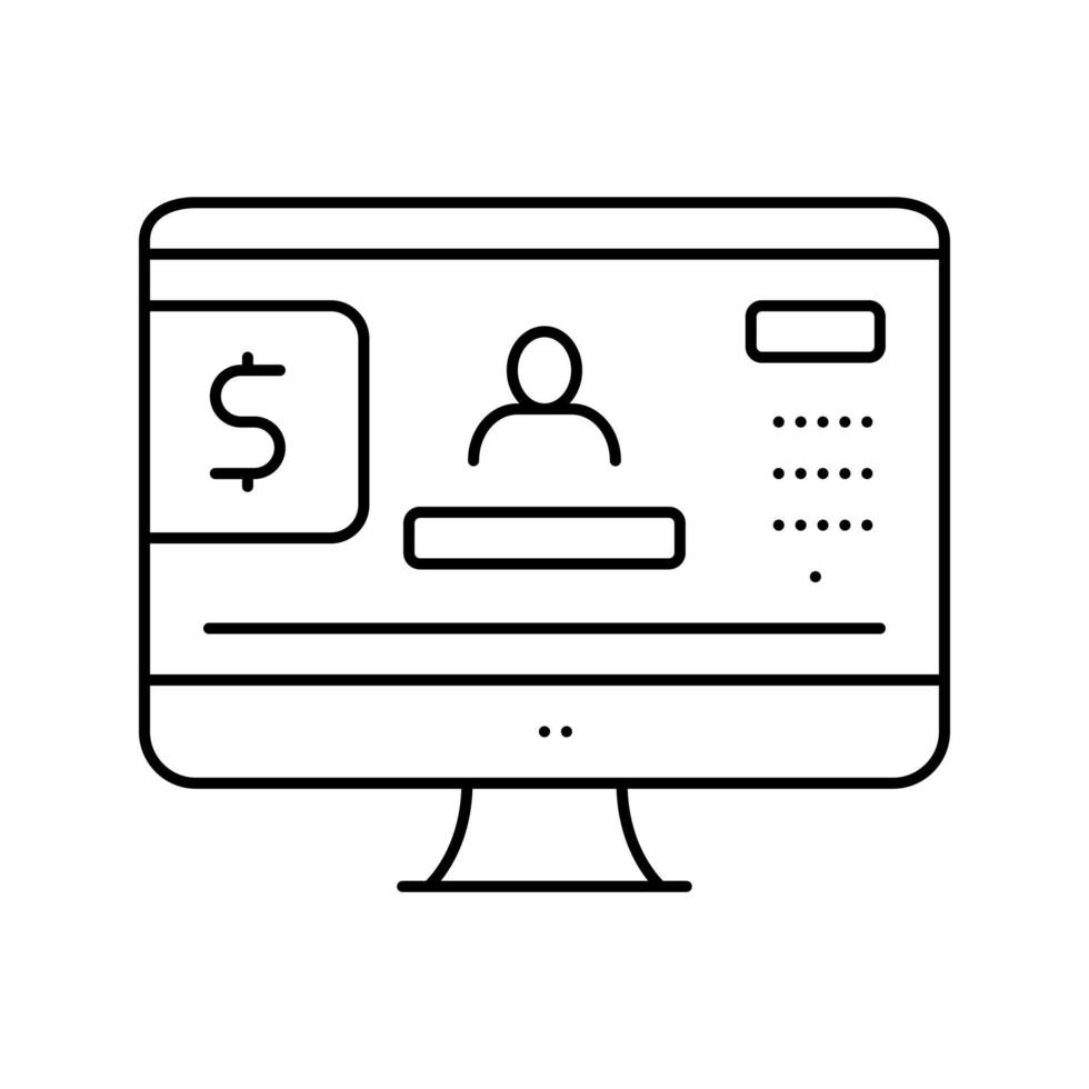 internet online banking line icon vector illustration