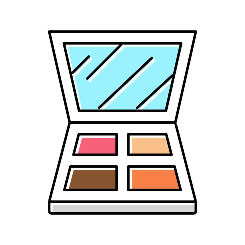 ilustración de vector de icono de color de paleta de sombra de ojos