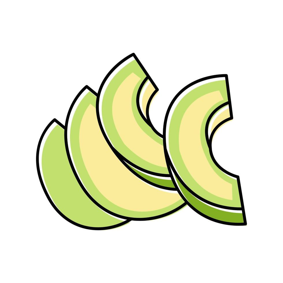 Rebanada manojo de aguacate color verde icono vector ilustración