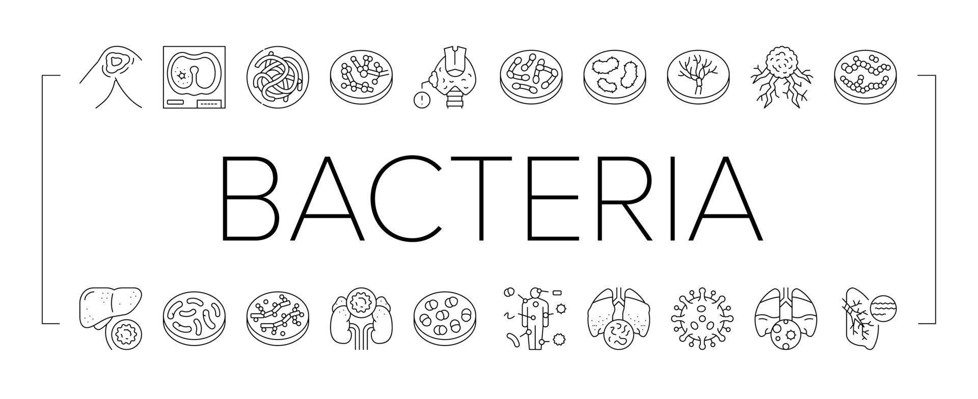 Bacteria Infection Collection Icons Set Vector