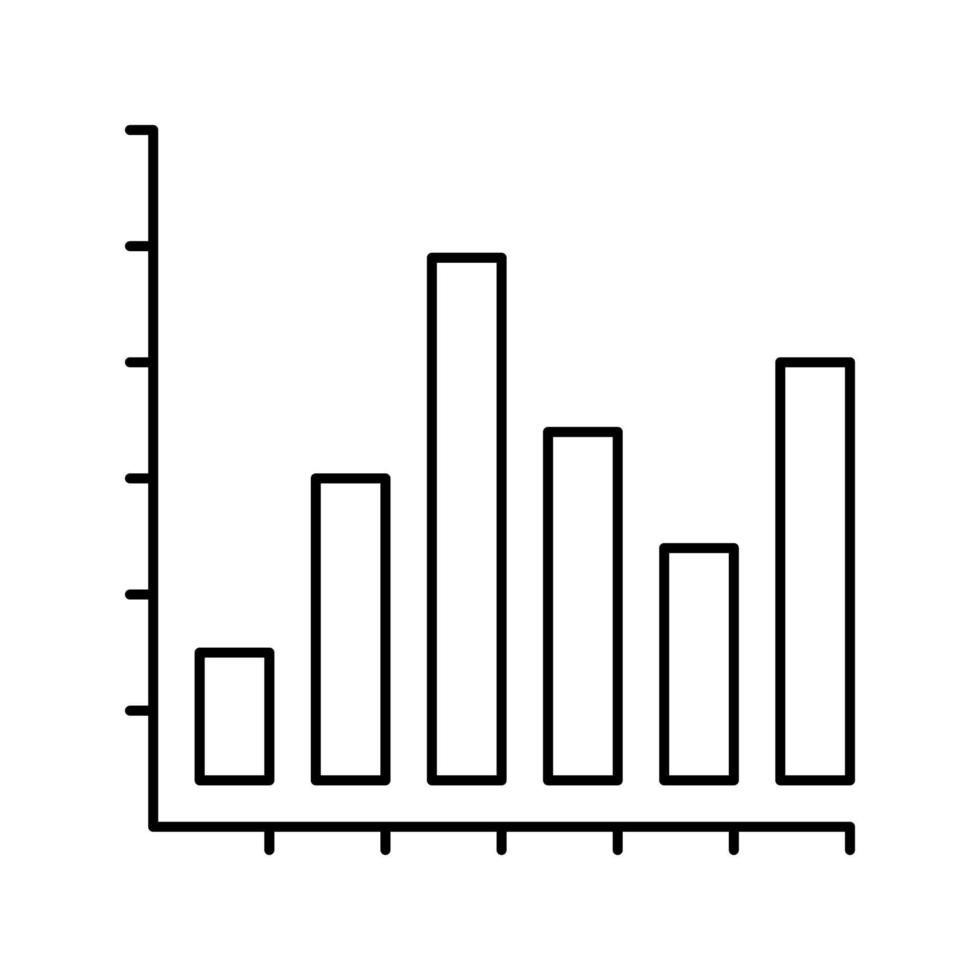gráfico de barras línea icono vector ilustración