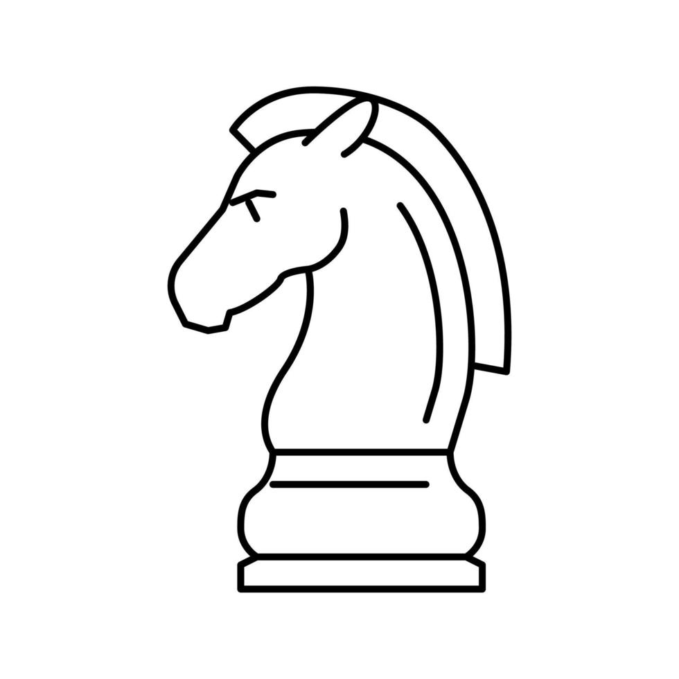 caballo ajedrez línea icono vector ilustración
