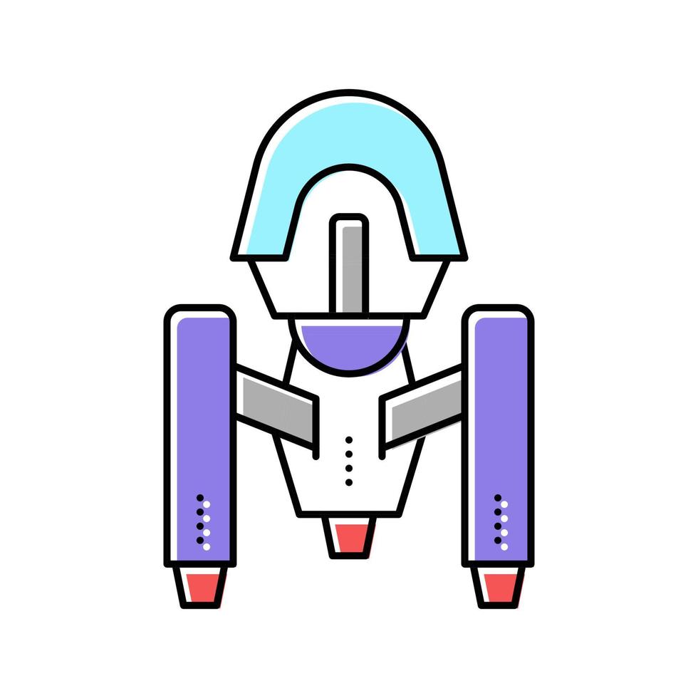 space alien ship color icon vector illustration