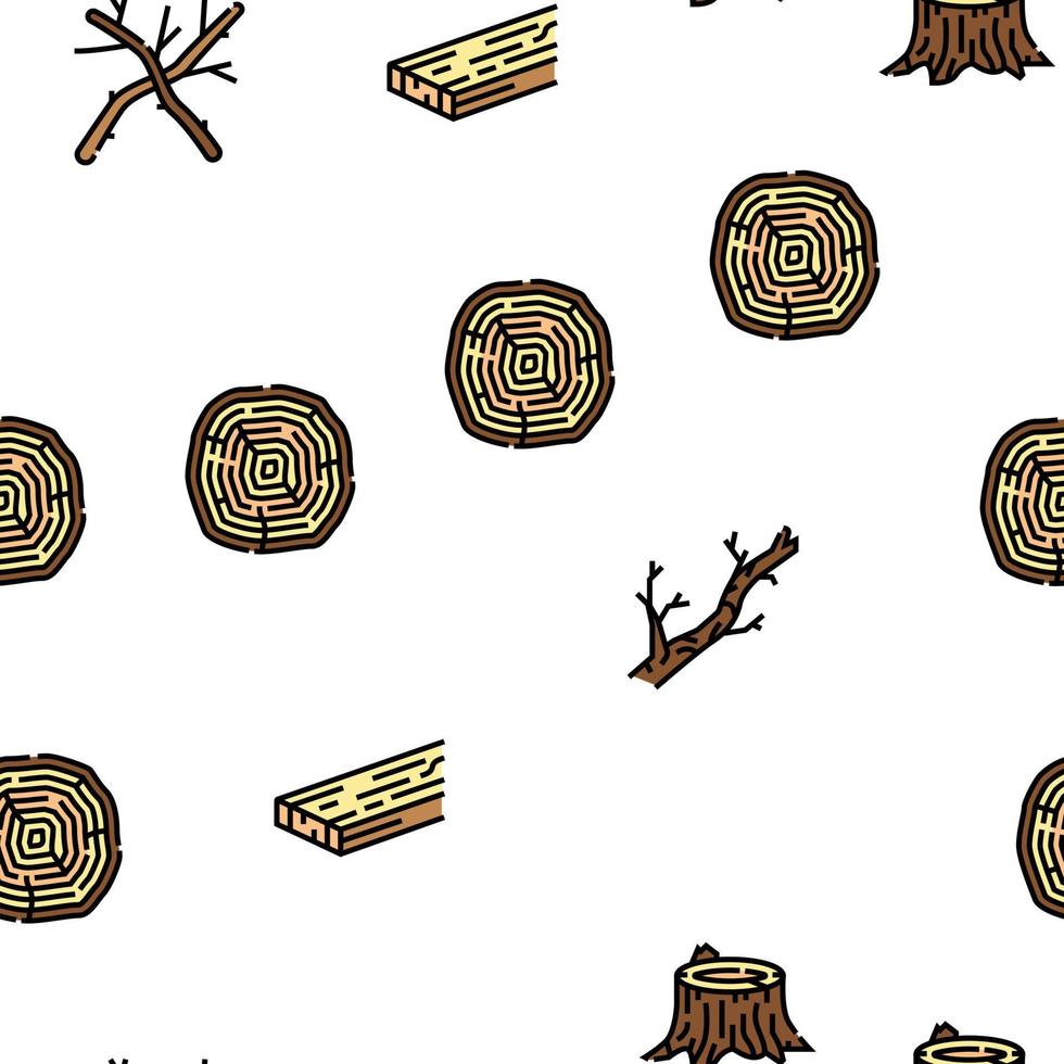 wood timber tree wooden material vector seamless pattern