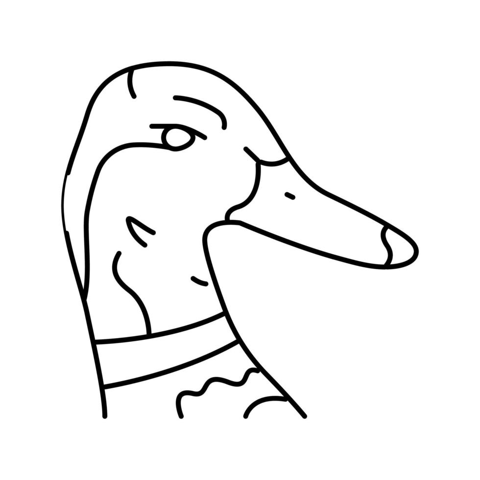 pato animal zoológico línea icono vector ilustración