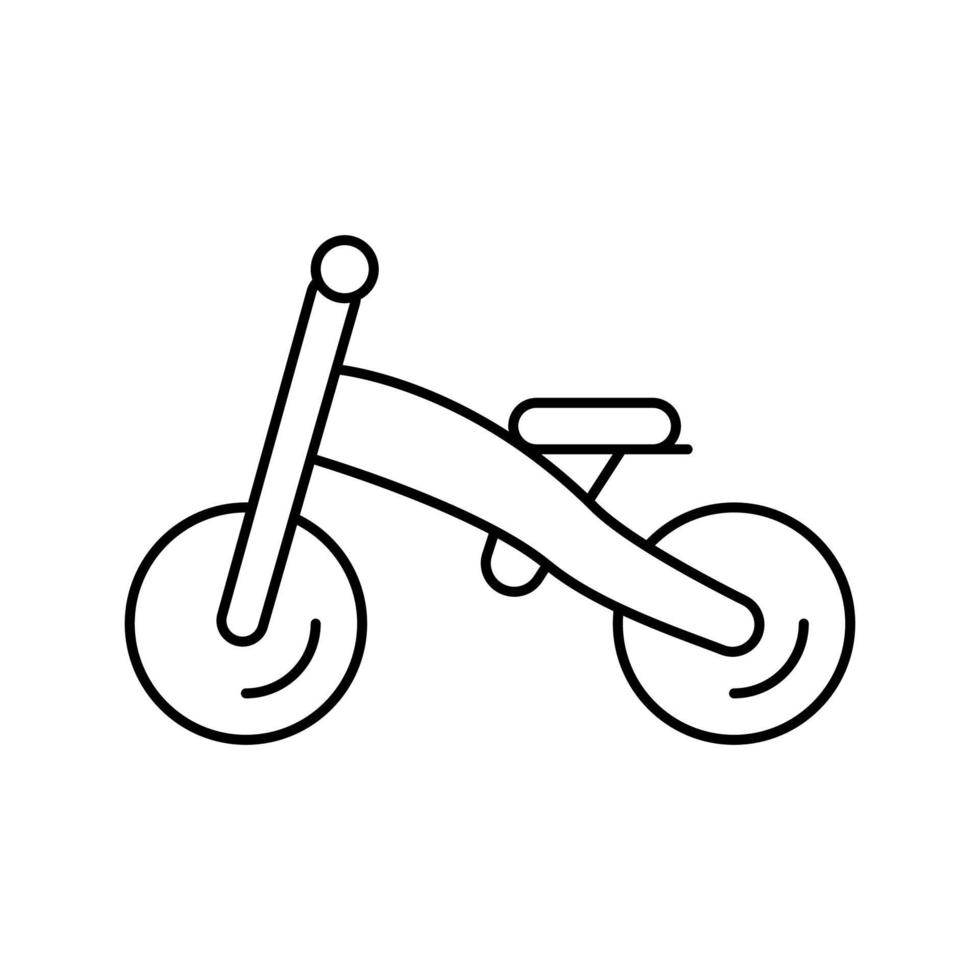 bicicleta línea de madera icono vector ilustración