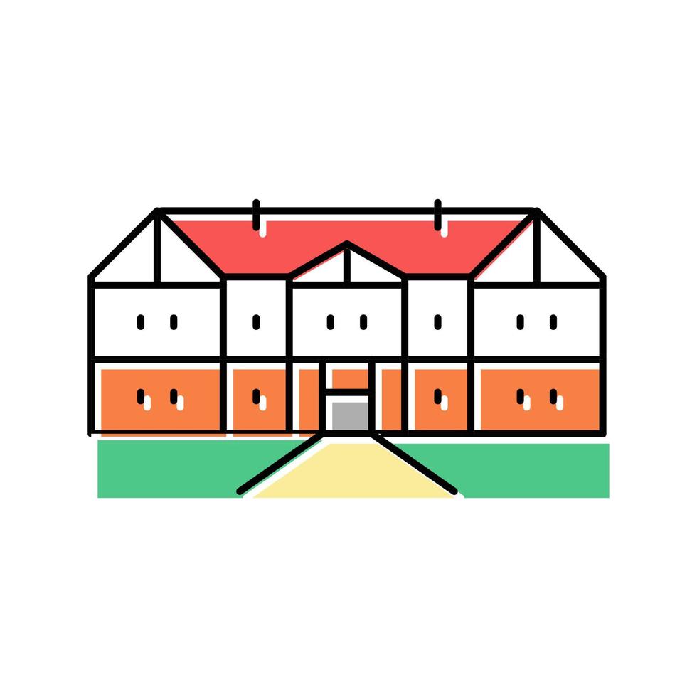 tudor house color icon vector illustration