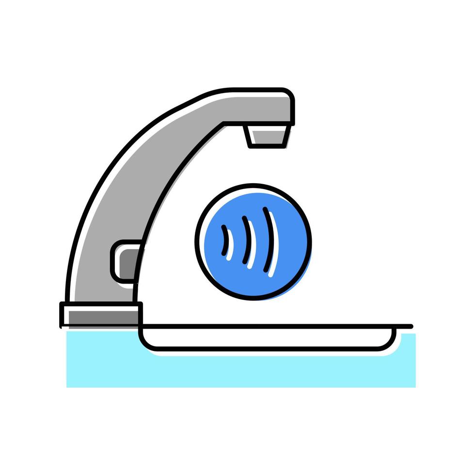 faucet contactless color icon vector illustration