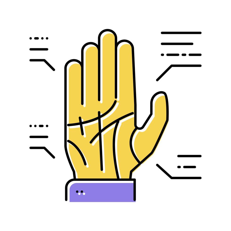 palmistry astrological color icon vector illustration