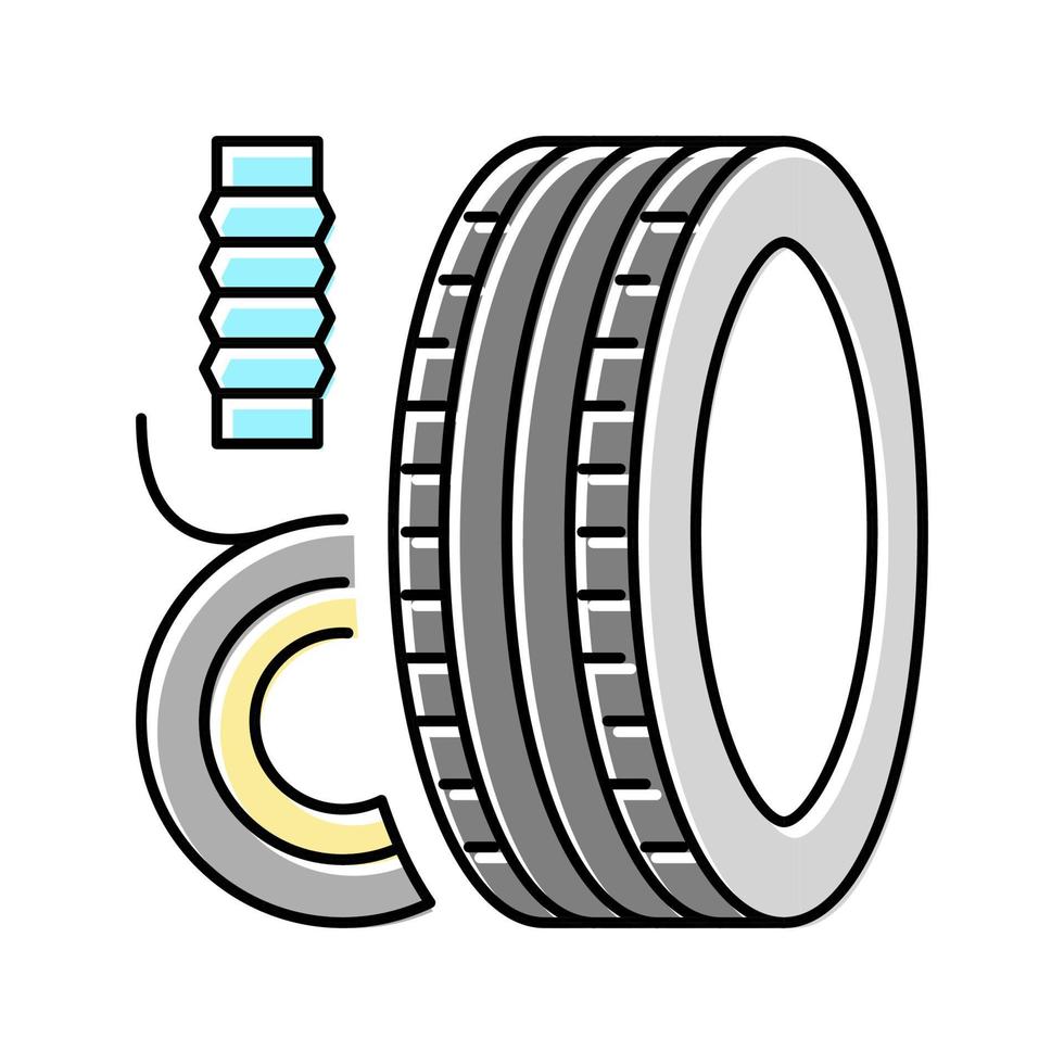 vulcanized rubber thermoset color icon vector illustration