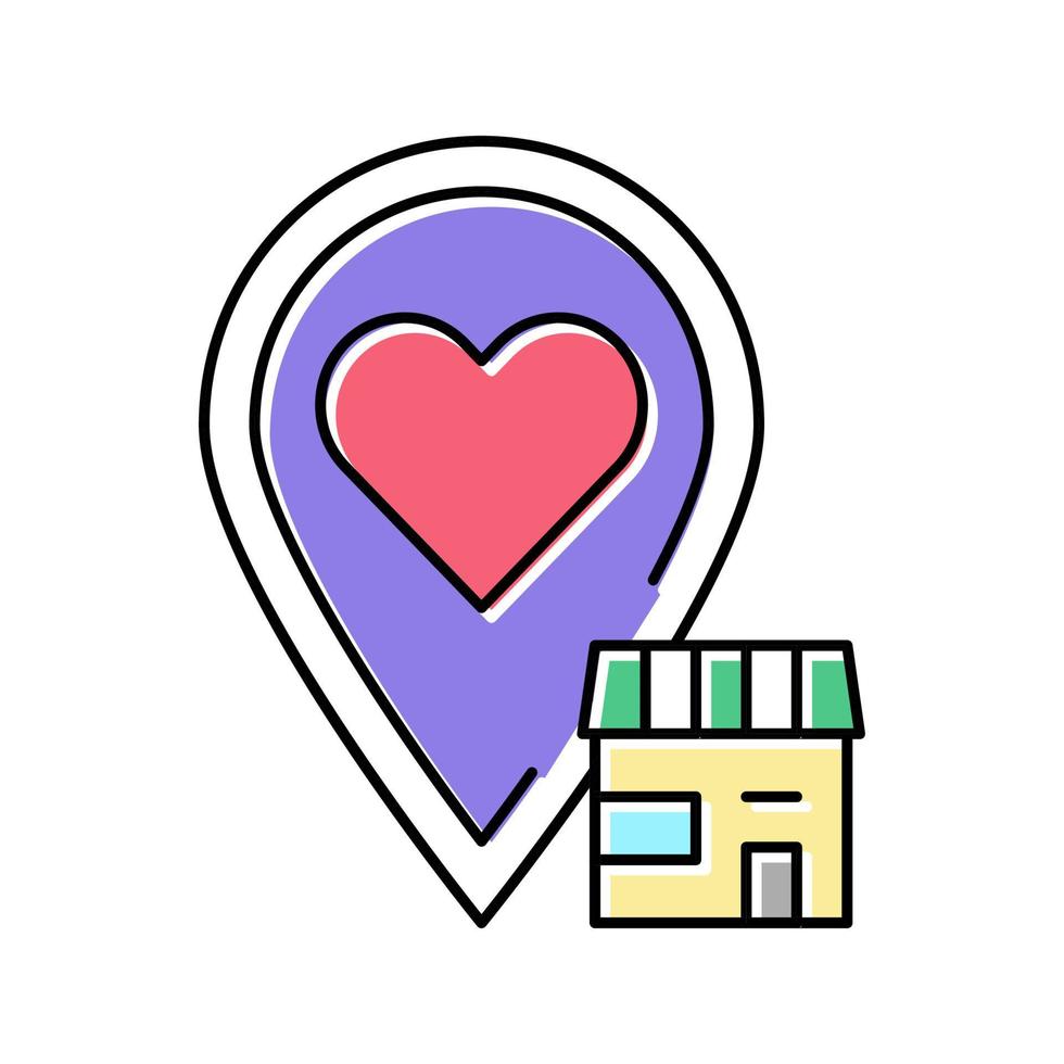 ilustración de vector de icono de color de negocio local