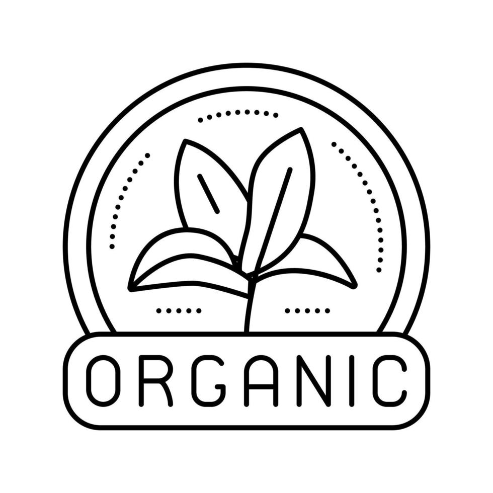 organic leaf line icon vector illustration