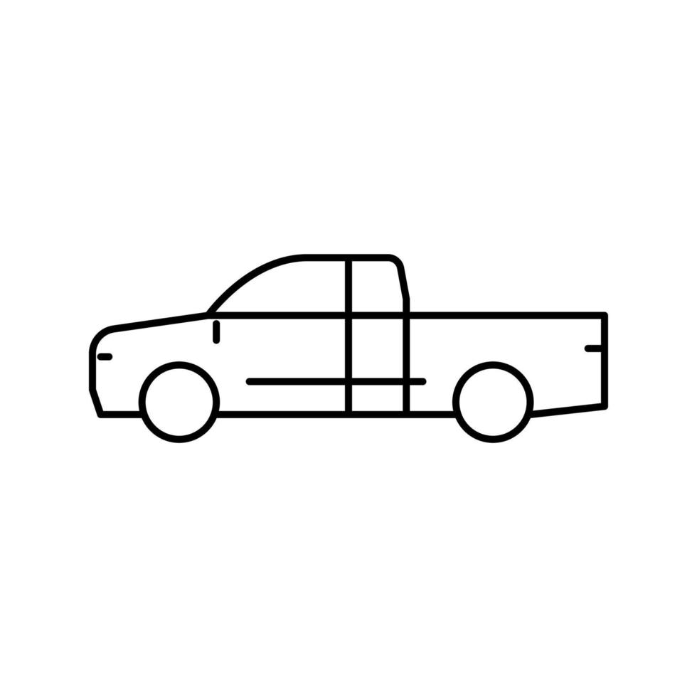 Ilustración de vector de icono de línea de coche de camión