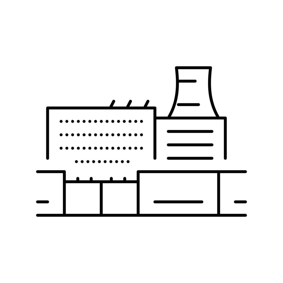 fábrica planta industria edificio línea icono vector ilustración