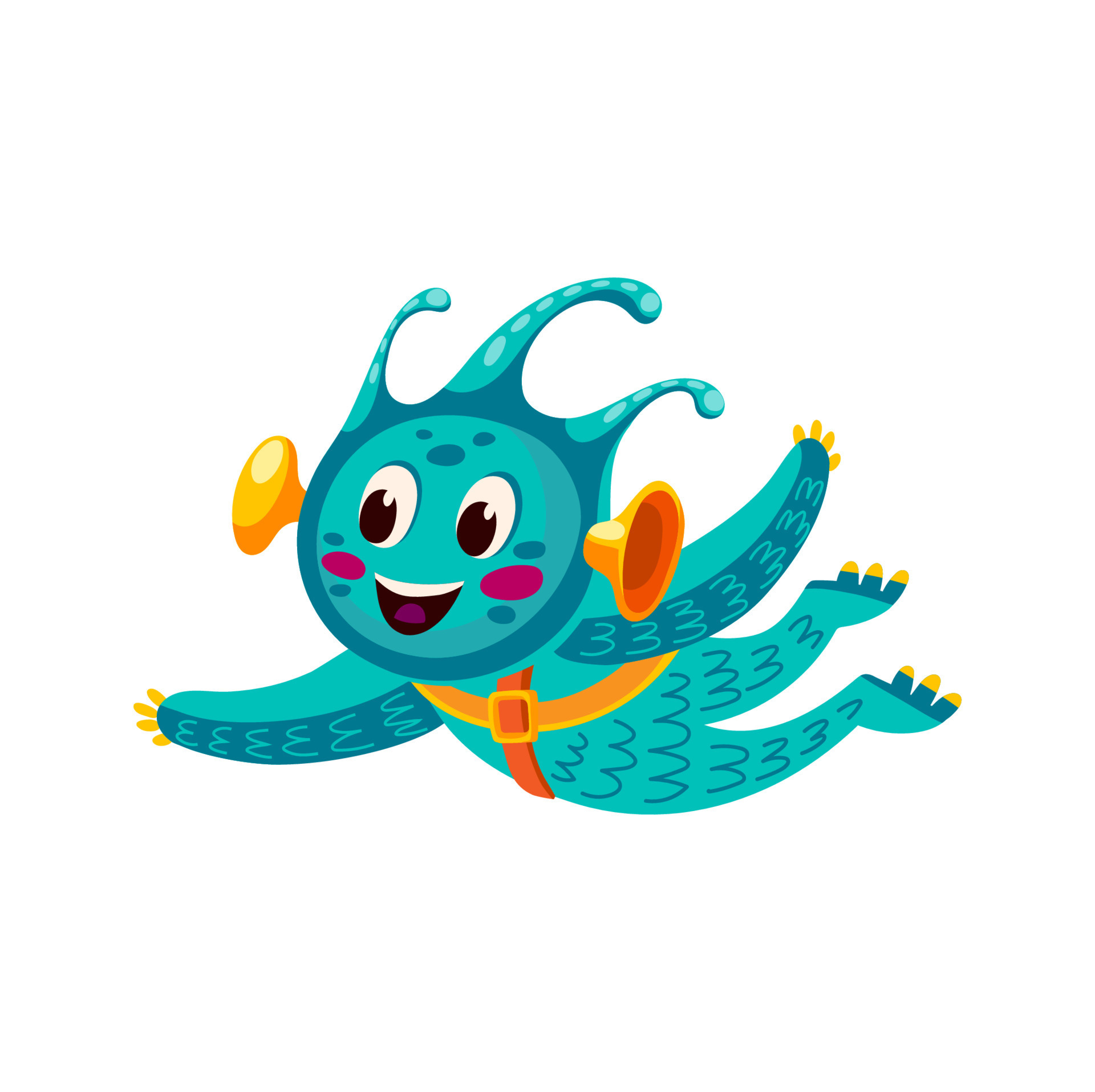 Cartoon kids alien character isolated cosmo being 19525003 Vector Art
