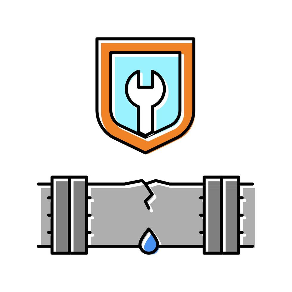 repair broken pipeline construction color icon vector illustrati