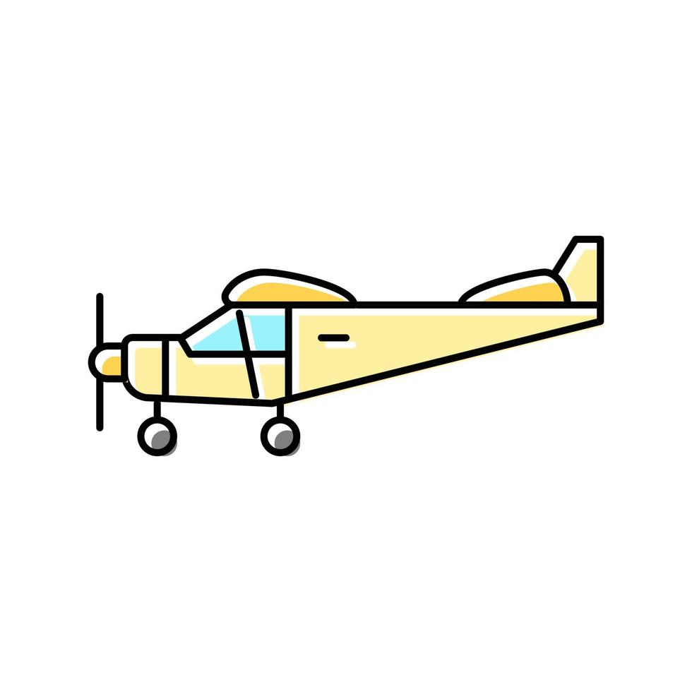 tricycle gear airplane aircraft color icon vector illustration