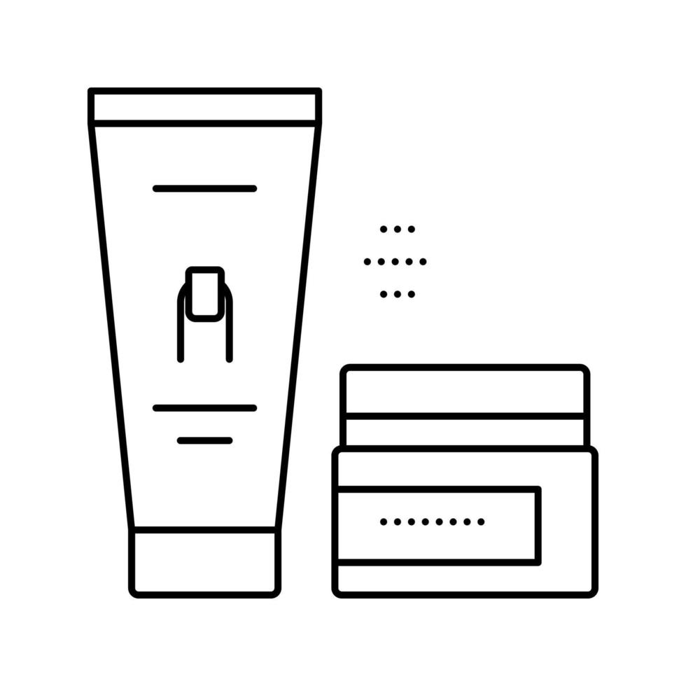 ilustración de vector de icono de línea de cosméticos de crema de manicura