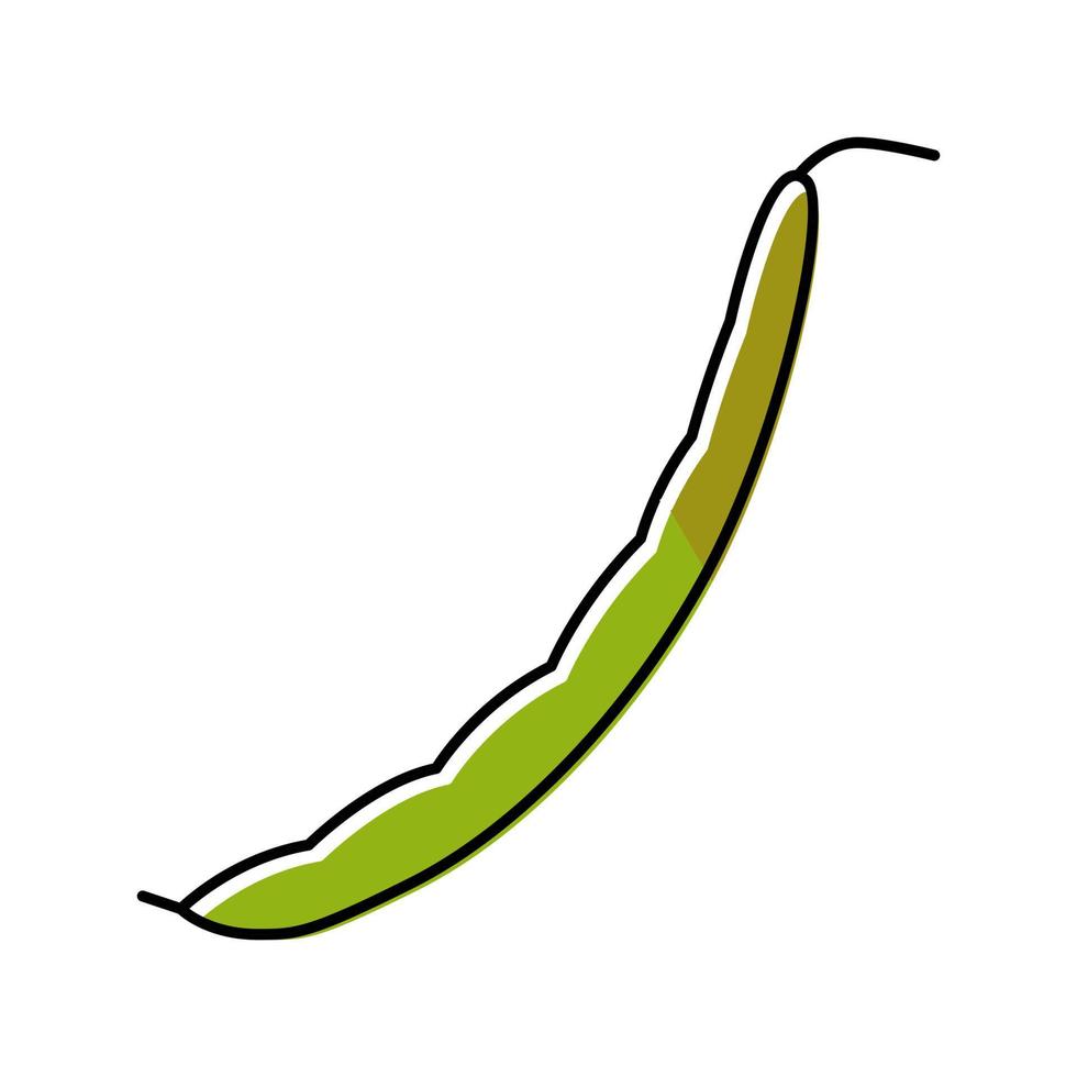 green bean pod color icon vector illustration