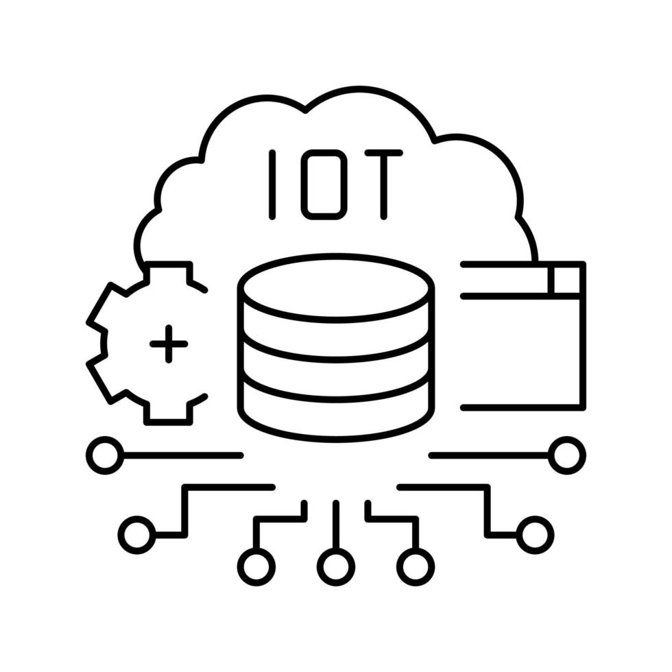 iot electronic technology line icon vector illustration