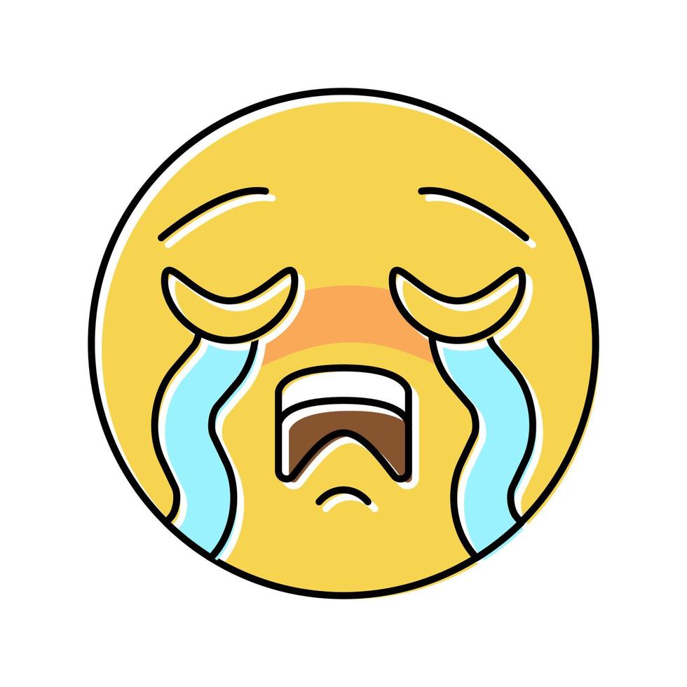 cry emoji color icon vector illustration