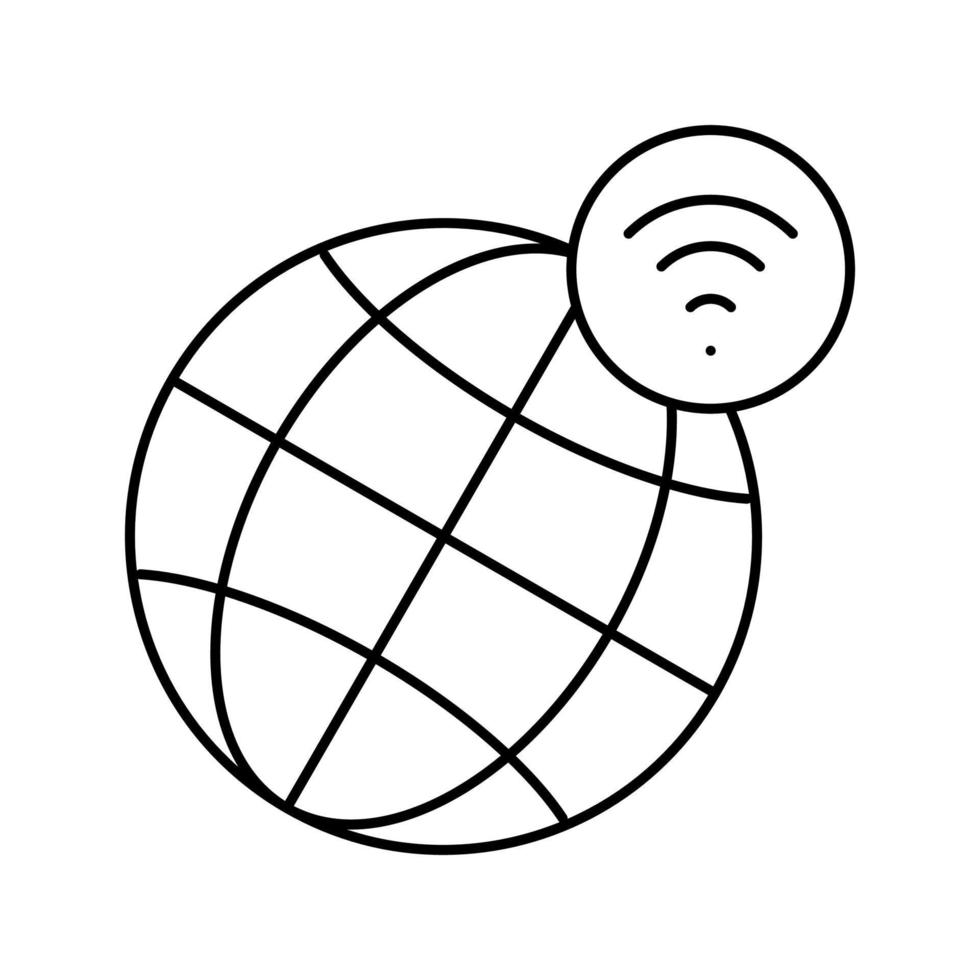 worldwide wifi connection line icon vector illustration