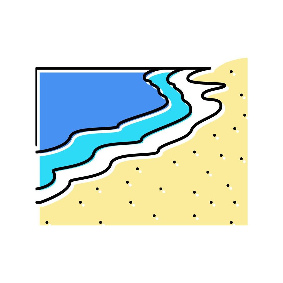 ilustración de vector de icono de color de costa de mar