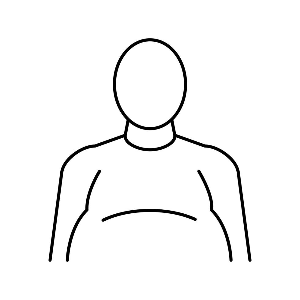 fat human with edema problem line icon vector illustration