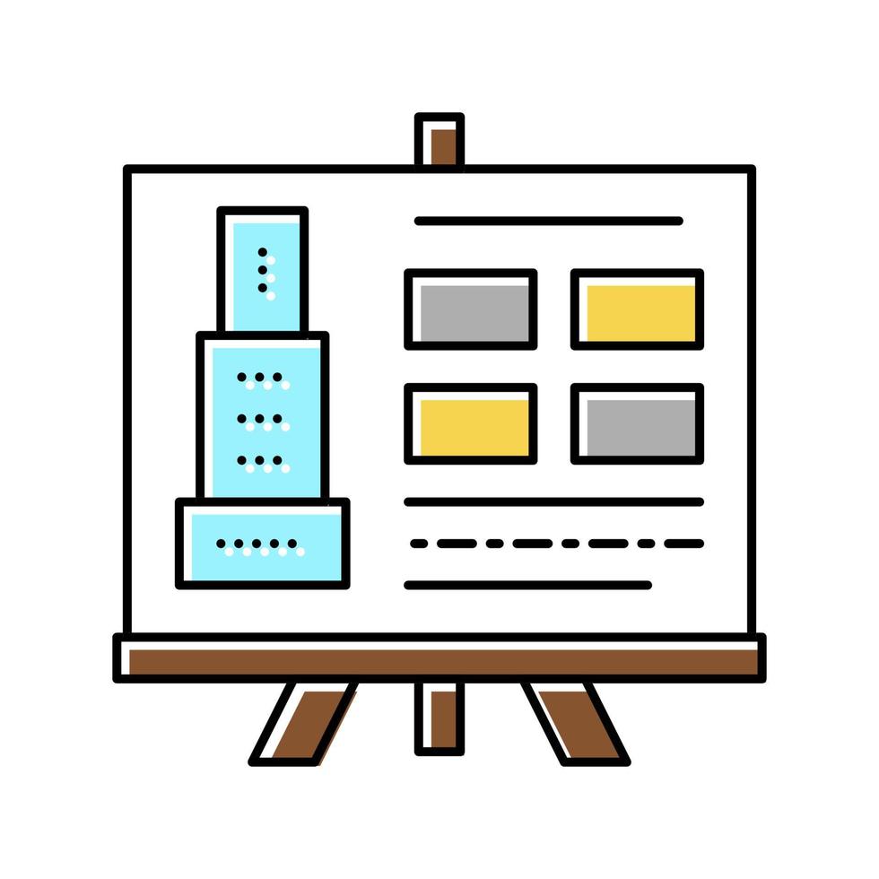 building design presentation color icon vector illustration