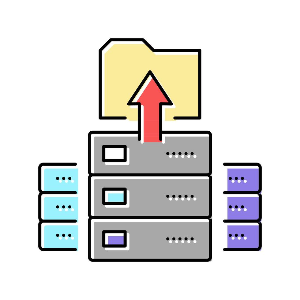 storaging knowledge on server color icon vector illustration