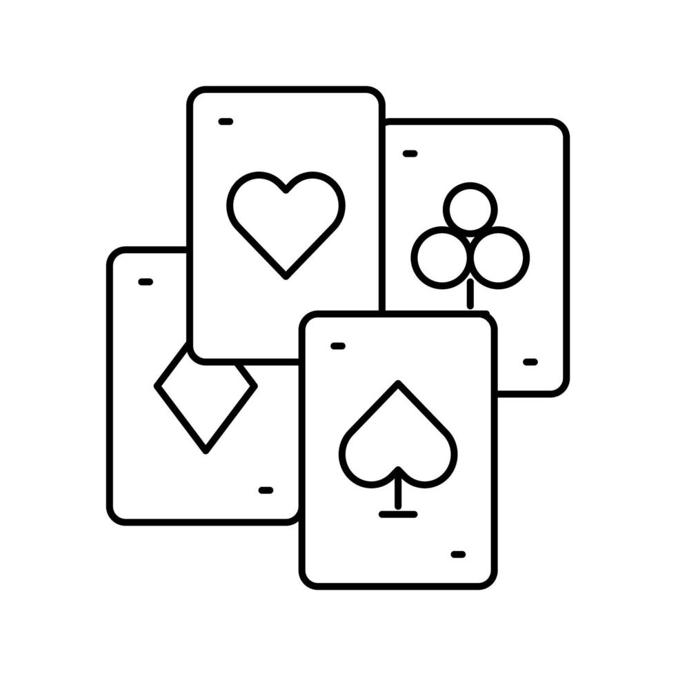 card magic line icon vector illustration