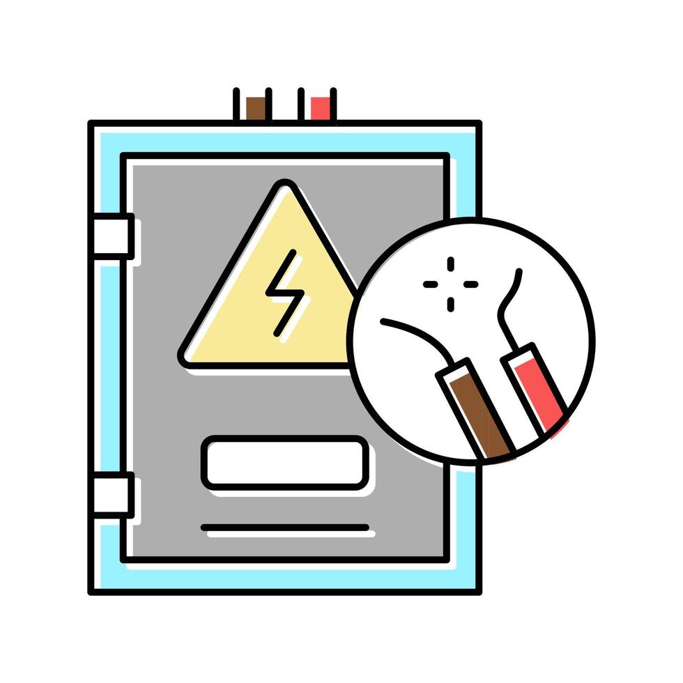 ilustración de vector de icono de color de reparación eléctrica