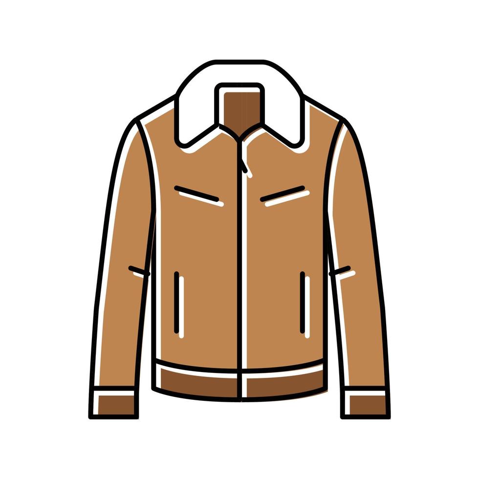 shearling outerwear male color icon vector illustration