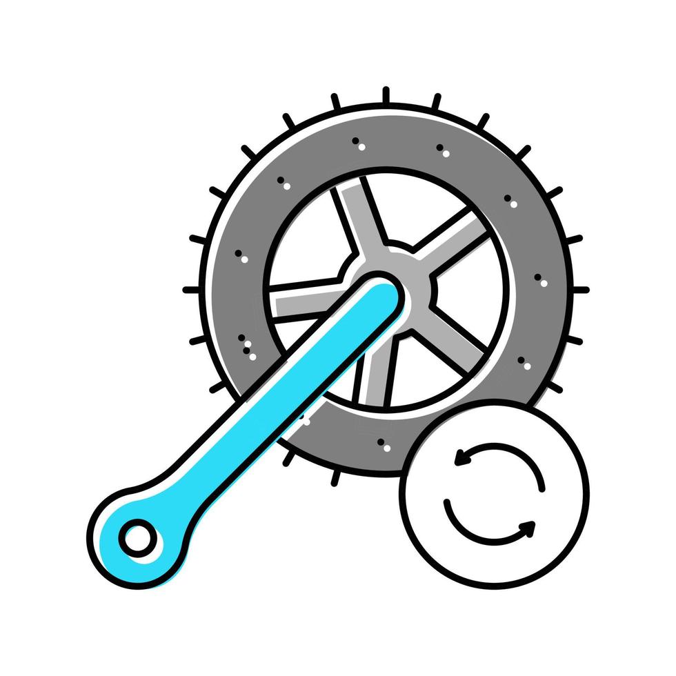 Ilustración de vector de icono de color de reemplazo de bielas de bicicleta