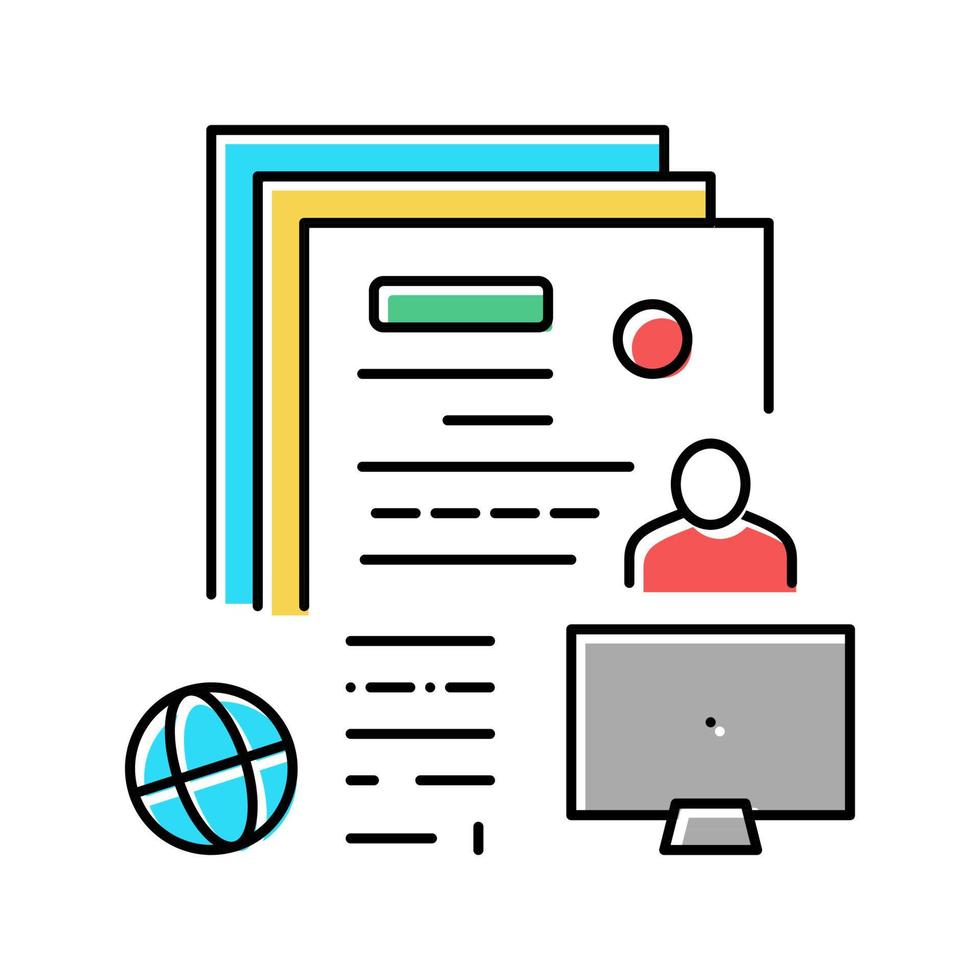 writing press release color icon vector illustration