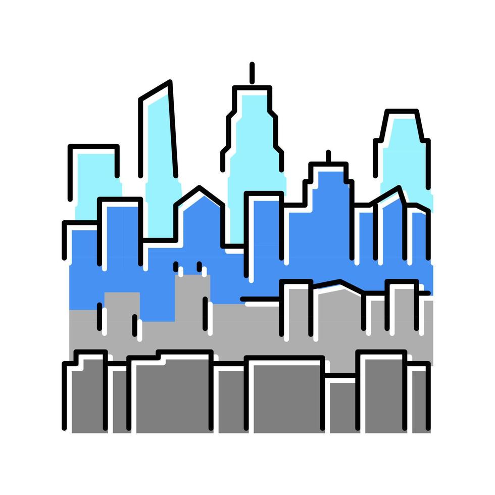 skyline nueva york color icono vector ilustración
