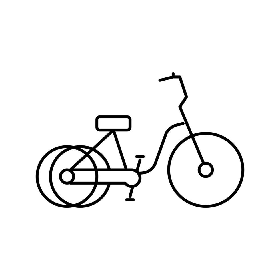 triciclo bicicleta tipo línea icono vector ilustración