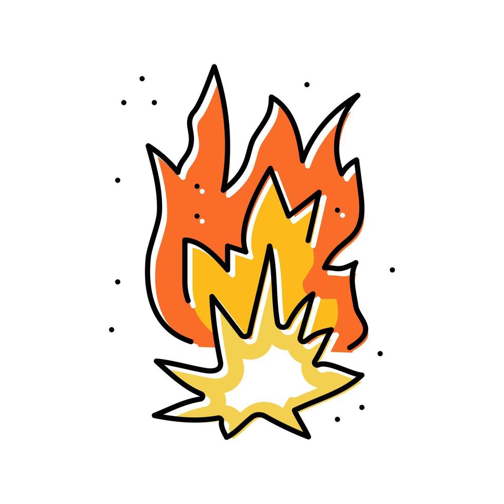chispa fuego color icono vector ilustración