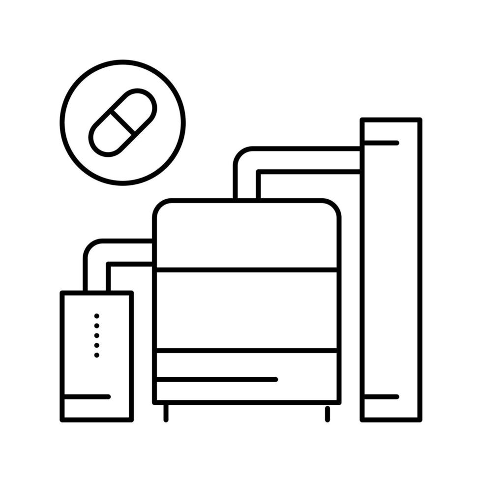 medicine manufacturing machine line icon vector illustration