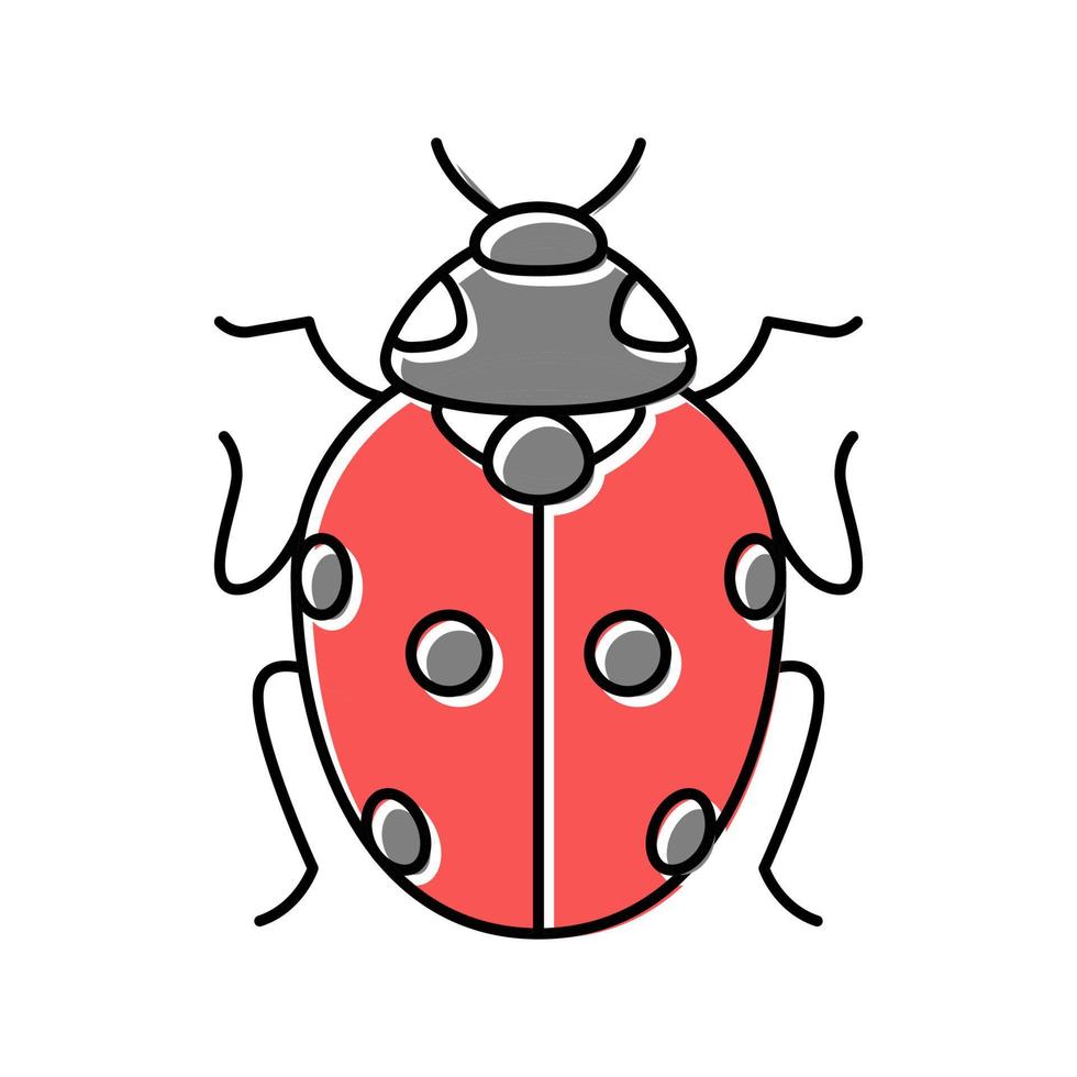 ladybug bug color icon vector illustration