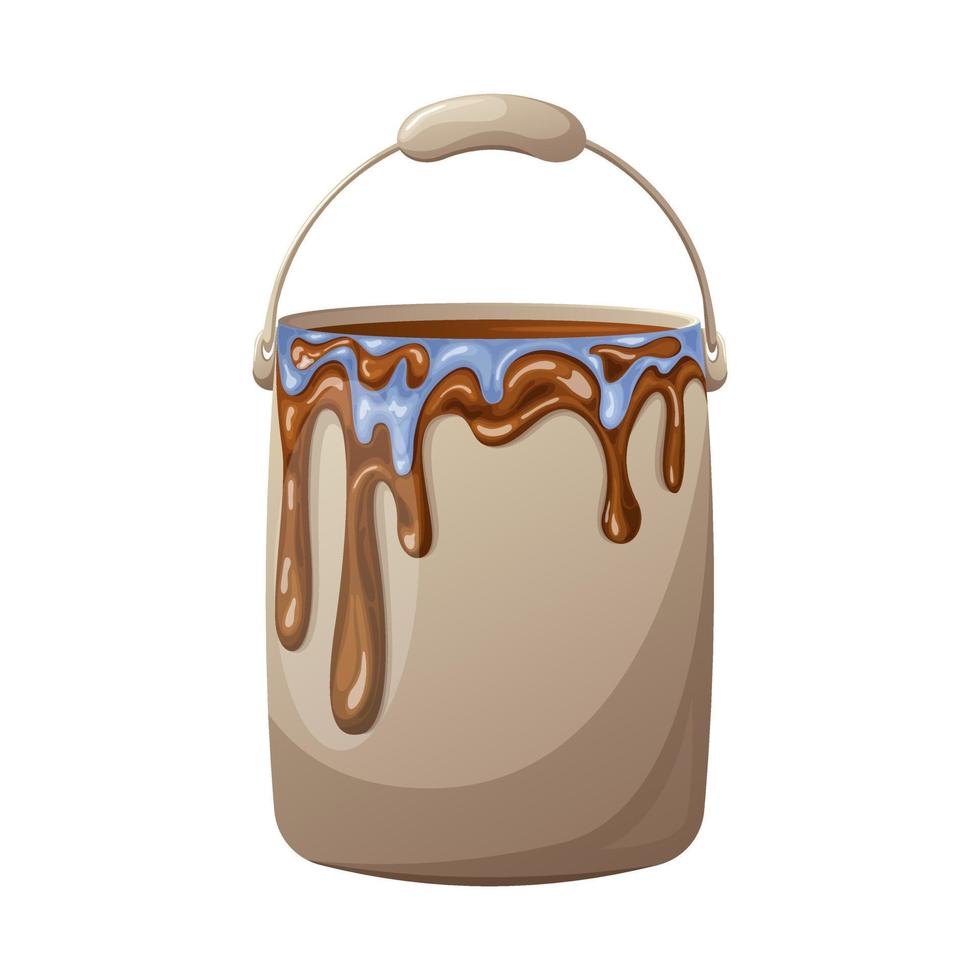 Paint bucket, vector illustration, isolated background, cartoon style