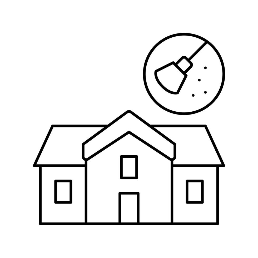 ilustración de vector de icono de línea de organización del hogar