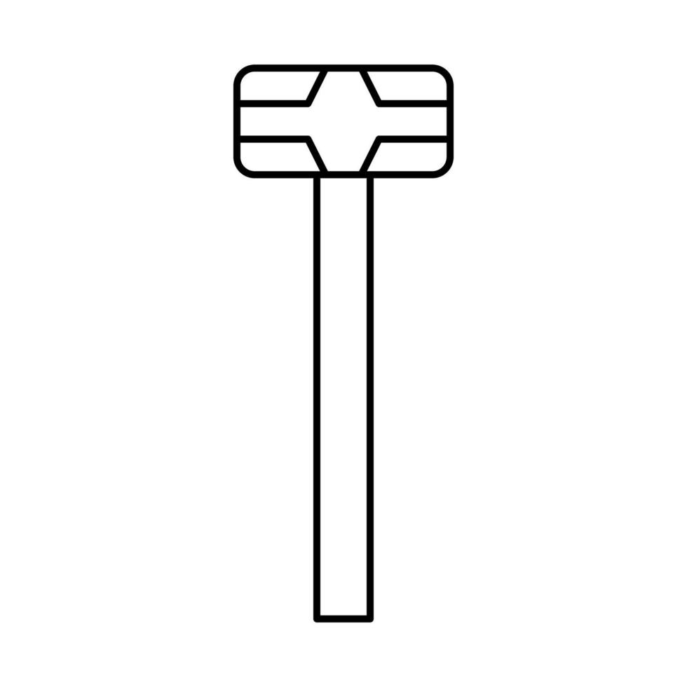 sledge hammer tool line icon vector illustration