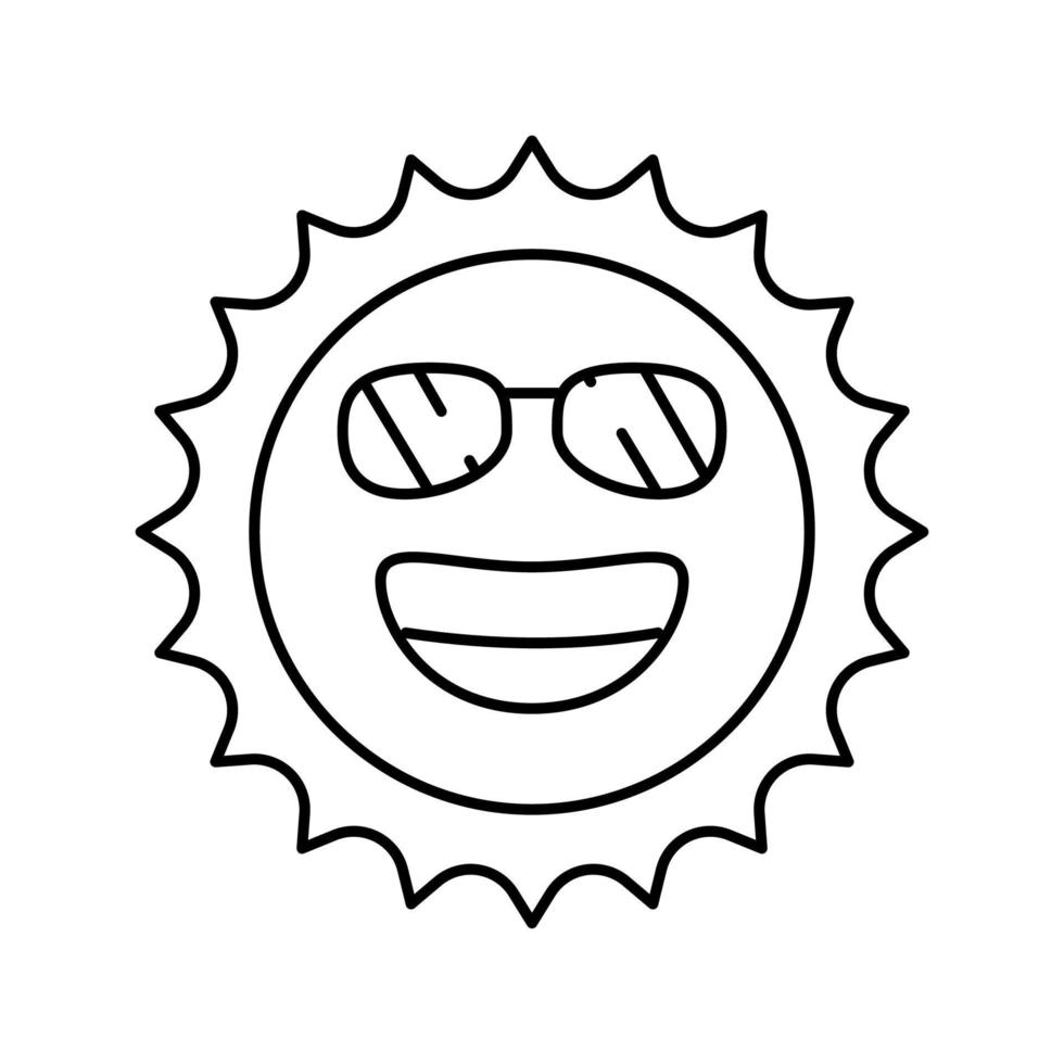summertime sun line icon vector illustration