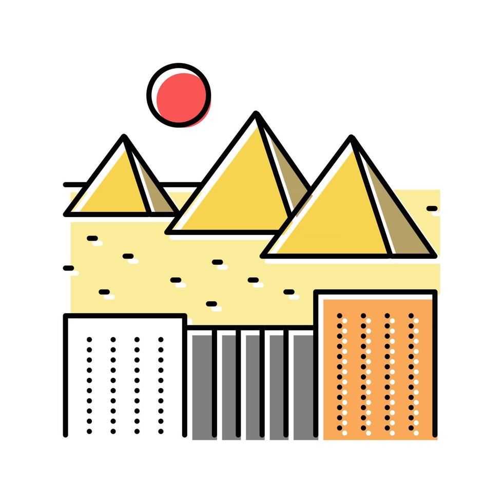 giza ciudad color icono vector ilustración