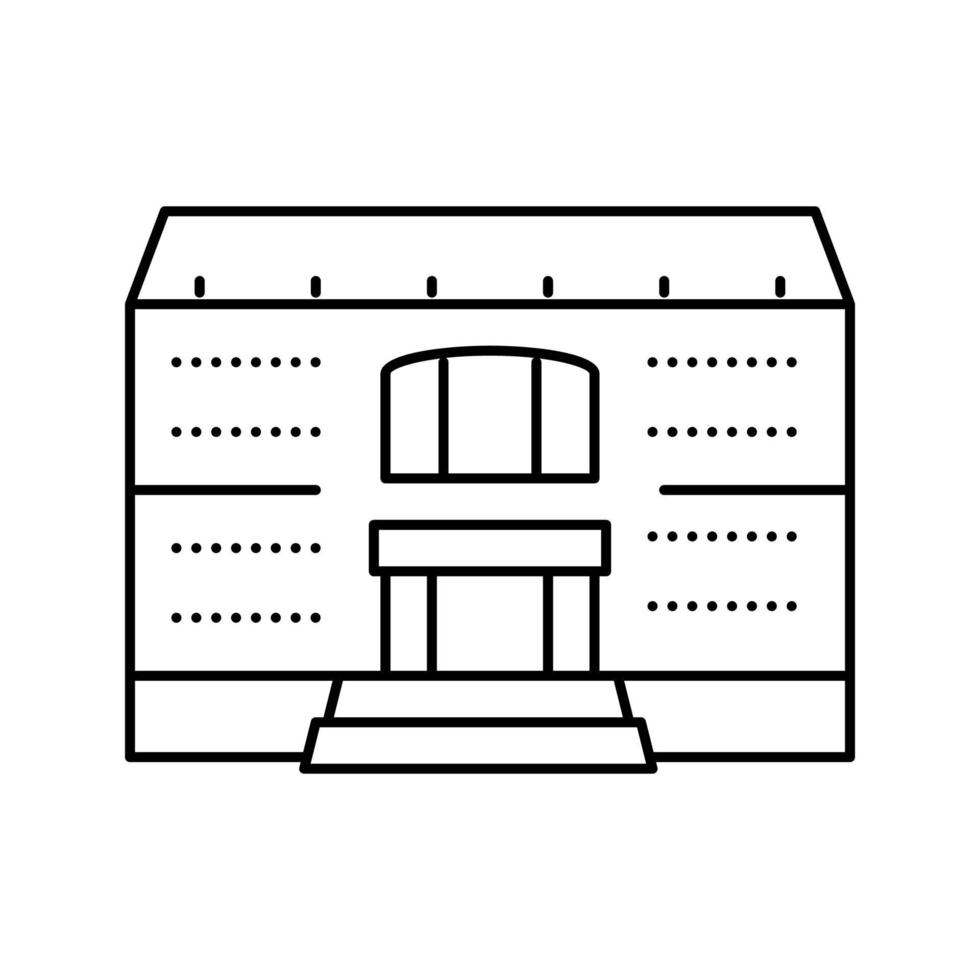 university building line icon vector illustration