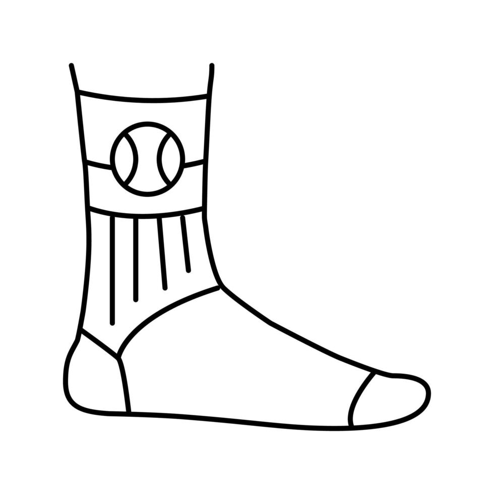 socks tennis player line icon vector illustration
